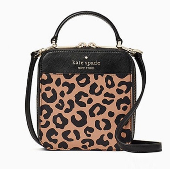 Kate SPade Handbags - - KATE SPADE DAISY GRAPHIC LEOPARD VANITY CROSSBODY BAG BLACK REMI NWT $249